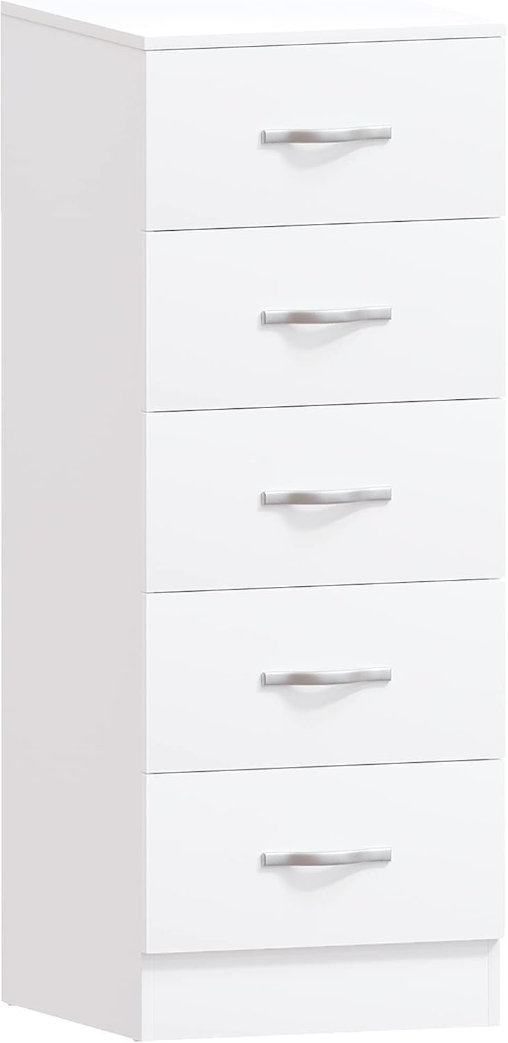 Vida Designs Pecho Estrecho cajonera, Madera de ingeniería, White, 36D x 34.5W x 90H centimetres - Image 8