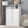 VOWNER Cajonera para Armario, Comoda/Aparador 5 Cajones, Dormitorio, Aglomerado de Partículas y Melamina, Madera, Blanco, Medidas: 60 cm (Ancho) x 80 cm (Alto) x 30 cm (Fondo) - Image 7