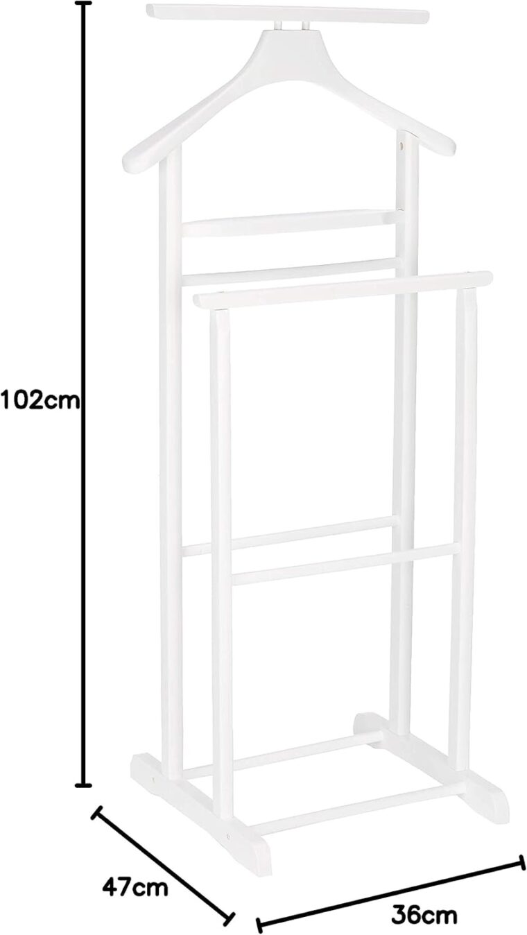 HAKU Möbel aparcacoches blanco, blanco, Madera maciza - Dim.: AN 47 cm x AL 102 cm x P 36 cm, Estilo: Tradicional - Image 7