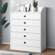 VOWNER Cajonera para Armario, Comoda/Aparador 5 Cajones, Dormitorio, Aglomerado de Partículas y Melamina, Madera, Blanco, Medidas: 60 cm (Ancho) x 80 cm (Alto) x 30 cm (Fondo)