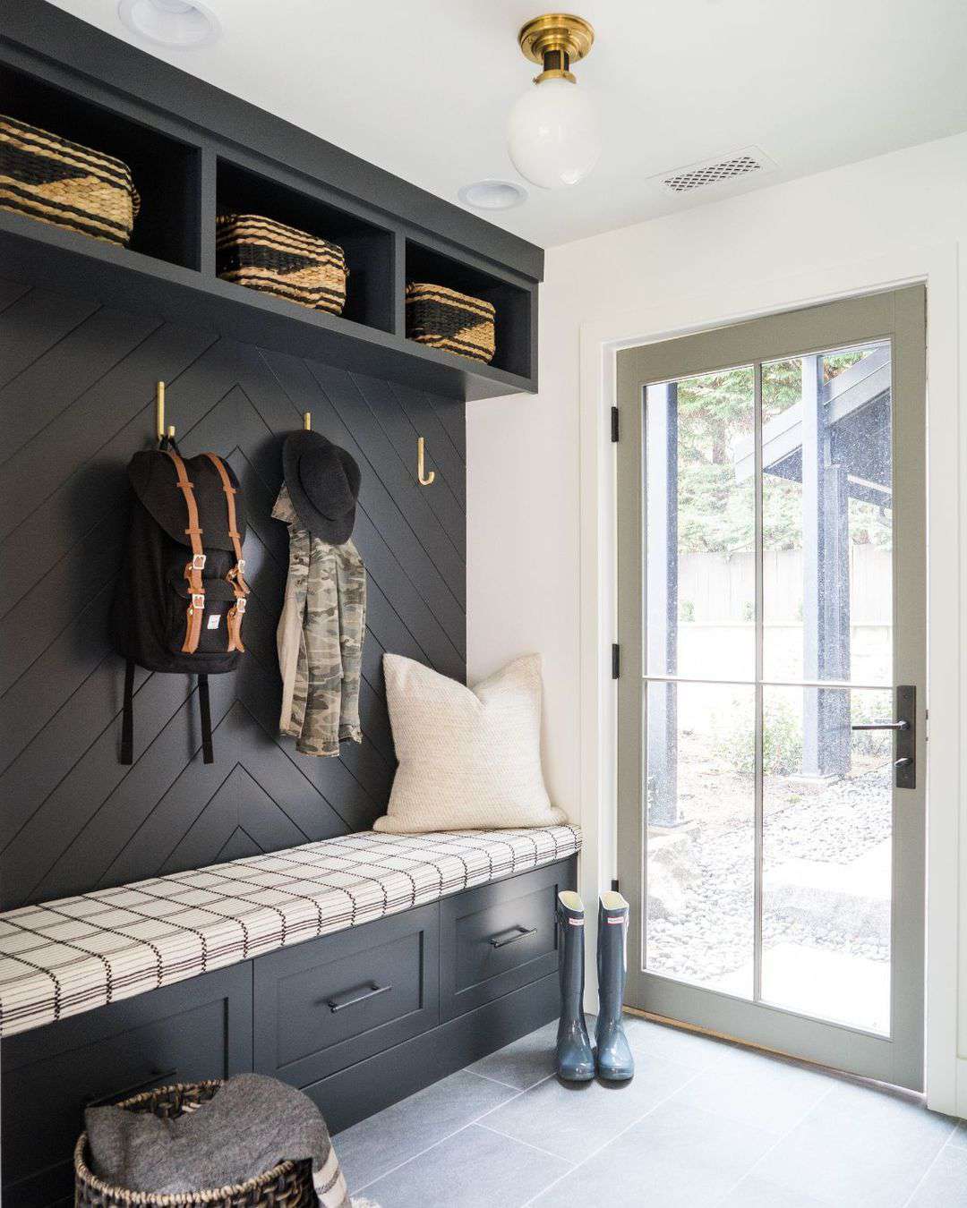 ideias elegantes para mudroom